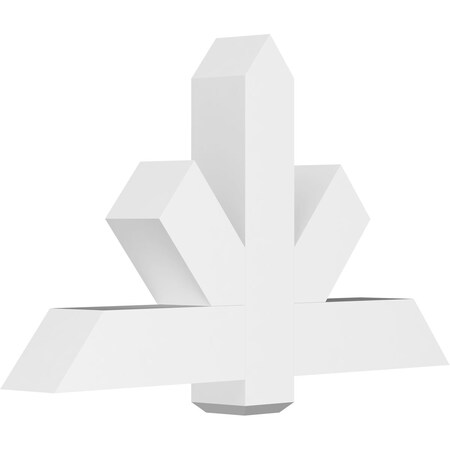 Ekena Millwork Kennewick Architectural Grade PVC Gable Bracket, 48"W x 28"H x 6"D x 6"F, 14/12 Pitch GBP048X28X0606KEN00